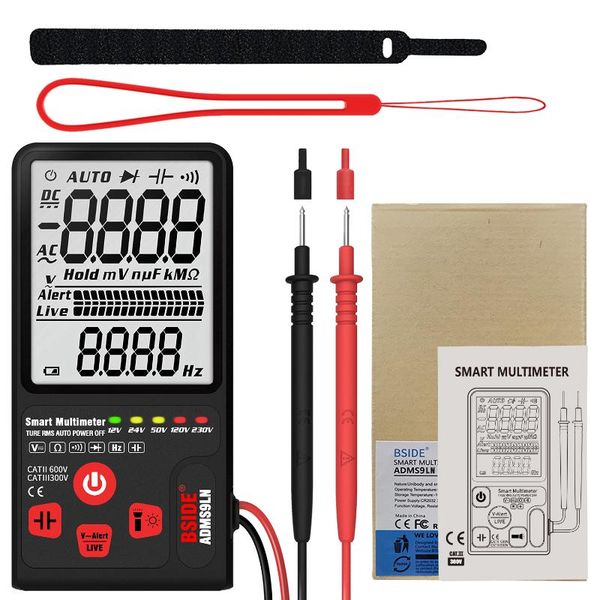 

multimeters adms9ln bside 9999 digital multimeter measuring ac/dc voltage resistance frequency with lcd display dc meter