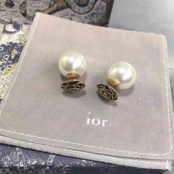 

70% off outlet online black rose pearl fashion earrings s925 silver needle earrings, Golden