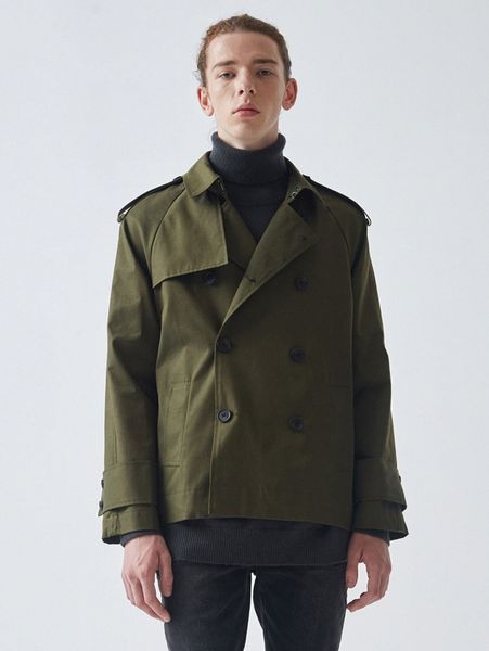 

men double breasted belted detail jacket g3uj#, Black;brown