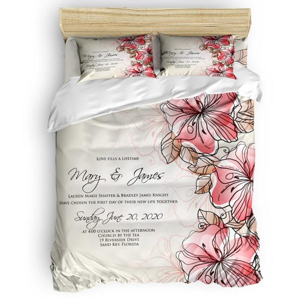 

bedding sets rose petal red pattern duvet cover set warm and comfortable bedroom supplies comforter 2/3/4pcs