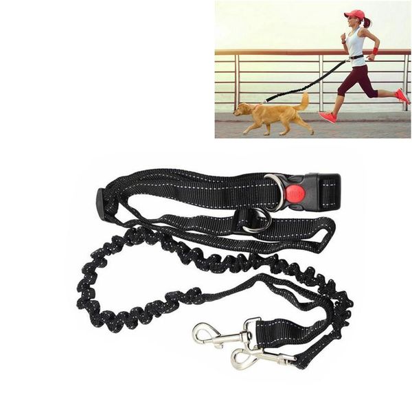 

hands running dog lead, adjustable waist belt perfect for jogging hiking walking, lead leash bungee harness collars & leashes