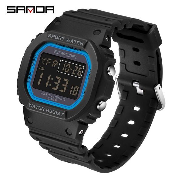 

wristwatches sanda fashion brand professional sports watch men women waterproof military watches mens led digital electronic, Slivery;brown