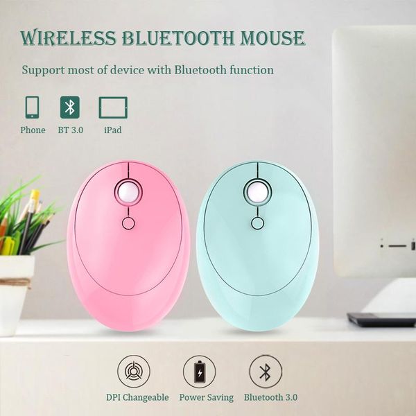 

mice pink bluetooth mouse girls round cute for tablets/phone universal bluetooth3.0 wireless phone tablets