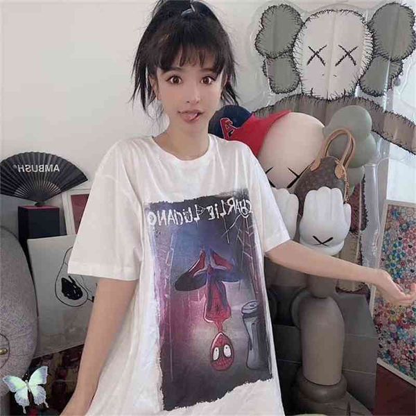 

charlie luciano t-shirt men women cartoon comics cl t shirt loose design 210420, White;black