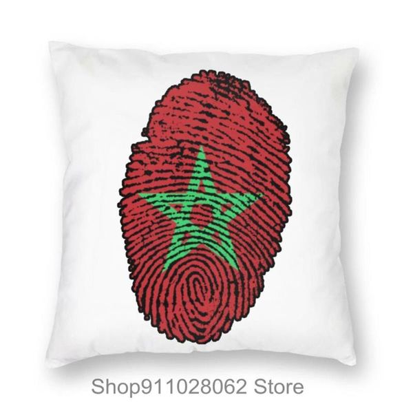 

morocco flag fingerprint throw pillows covers cases velvet pillowcase cushion bath side sleeper wedge bed cooling standard size cushion/deco
