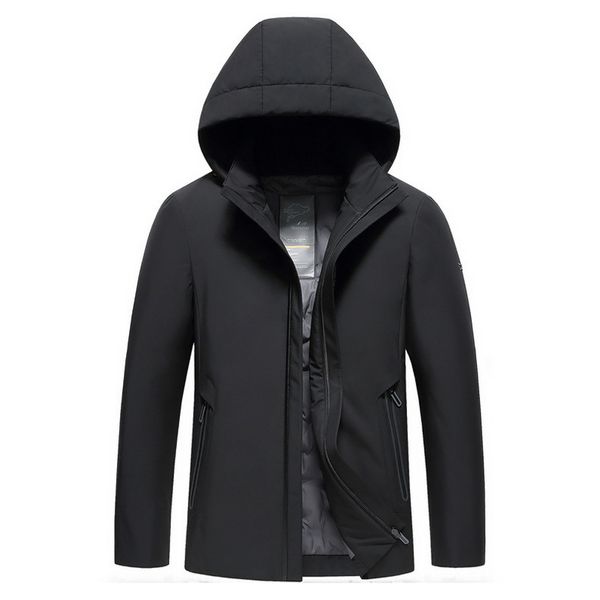 

special men's thin down jacket with detachable hat, Black