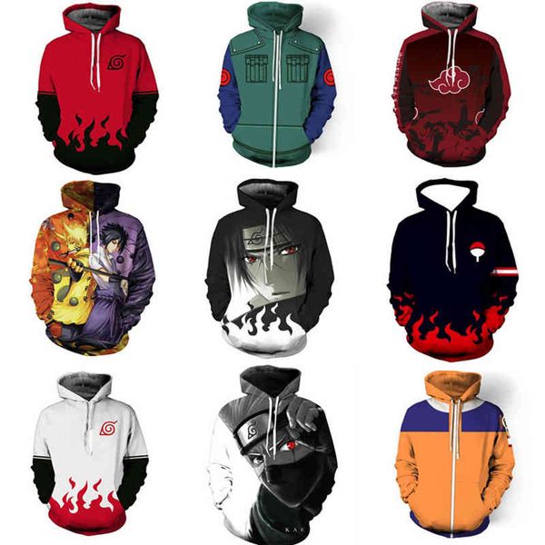 

janpan anime hoodie boys girl 3d clothing narut- movie sweatshirts s kakashi action figure tee teenager, Black