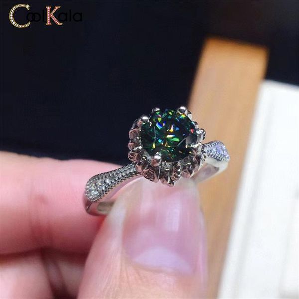 

wedding rings coolkala hearts eight arrows plating kwai green drill open ring female vibrato jewelry, Slivery;golden