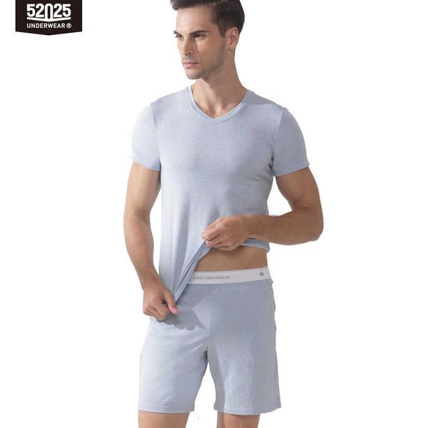 

52025 mens pajamas set sleepwear modal soft comfortable loungewear men pyjama set home clothes pijama hombre sleep shorts lj201113, Black;brown