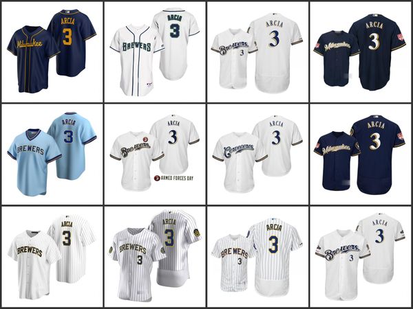

milwaukee brewers men 3 orlando arcia women youthjersey, Black;red