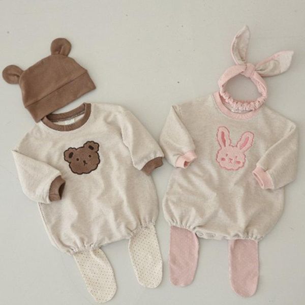 

rompers 2021 autumn baby cartoon bodysuit cotton long sleeve bear boys and girls jumpsuit cute born toddler clothes 0-24m, Blue