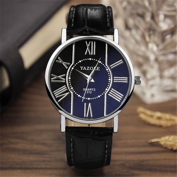 

wristwatches man watch 2021 yazole brand quartz waterproof classic clock luxury men leather strap relojes para hombre, Slivery;brown