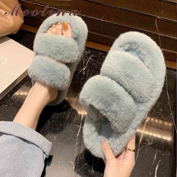 

slippers women furry house beautiful ladies flat fur warm shoes autumn winter black orange 40 210517