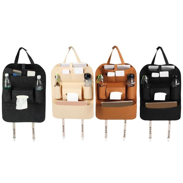 

car organizer 56x40cm multi-pocket seat back wool felt storage container hanging box multifunction vehicle bag