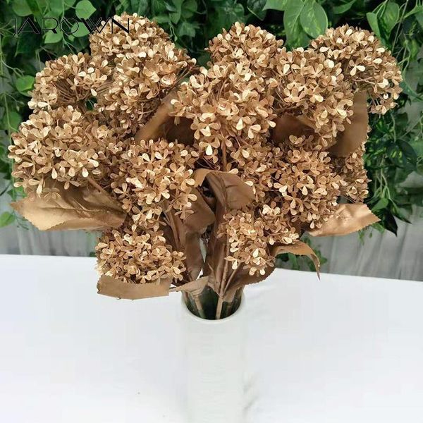 

decorative flowers & wreaths jarown artificial 3 heads hydrangea snowball flower fake wedding floral arrangement accessories home decor flor
