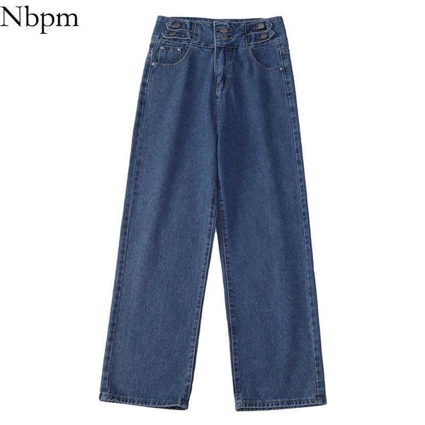 

nbpm korean fashion loose bottom washed jeans woman high waist baggy wide leg jeans girls streetwear trousers pants 210529, Blue