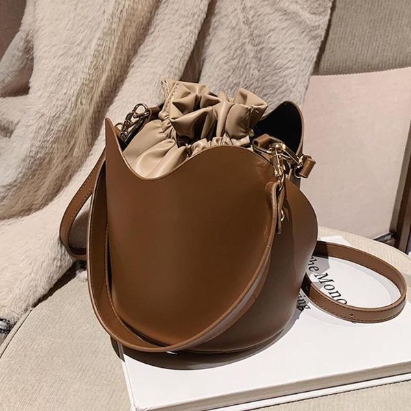 

evening bags vintage tote bucket bag 2021 fashion high-quality pu leather women's designer handbag portable shoulder messenger purses