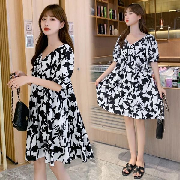 

arrive summer maternity dress woman casual a-line large size chiffon pregnant clothing md-02931 dresses, White
