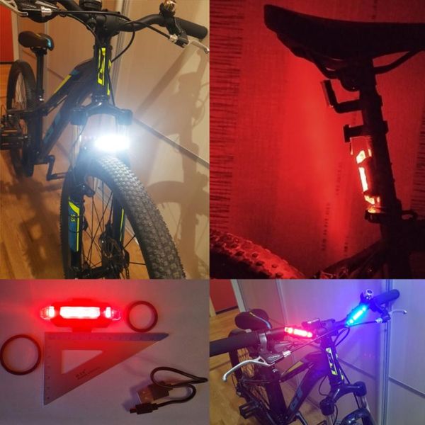 

zacro bike bicycle light led taillight rear tail safety warning cycling portable light, usb style rechargeable or battery lights