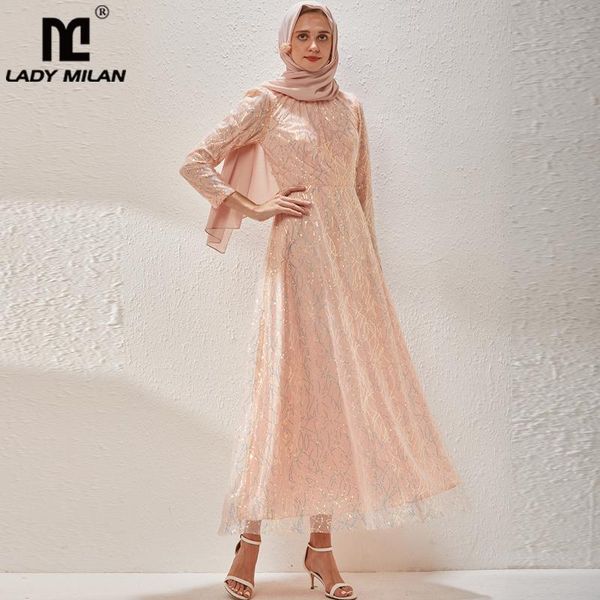 

casual dresses women's runway dress o neck long sleeves embroidery lace sequined fashion vestidos prom, Black;gray