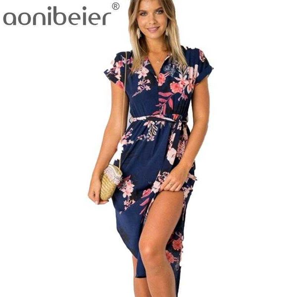 

plus size summer flowers print curved hem women casual dress rolled up sleeve striped high waist with sashes 210604, Black;gray