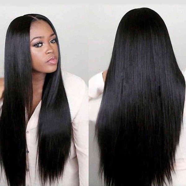 

wig production of middle length straight head cover for and chemical fiber, Black;brown
