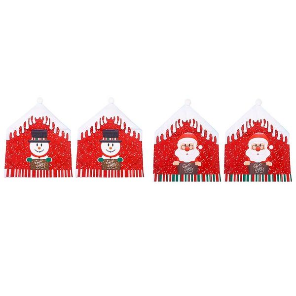 

pcs santa claus/snowman christmas chair covers,chair back covers for holiday festive decor