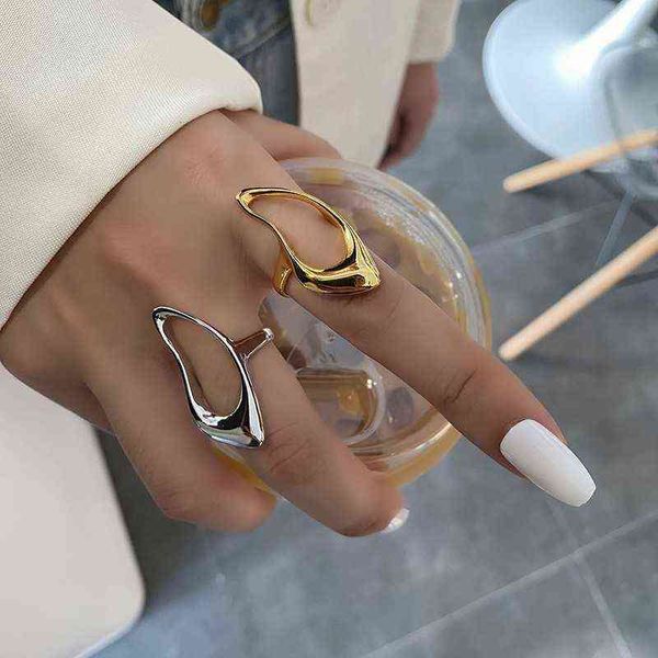 

todorova simple geometric hollow ring female fashion smooth exaggerated exquisite elegant party jewelry accessories gift g1125, Slivery;golden