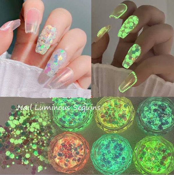 

nail art decorations luminous candy color glitters sequins for tips, Silver;gold