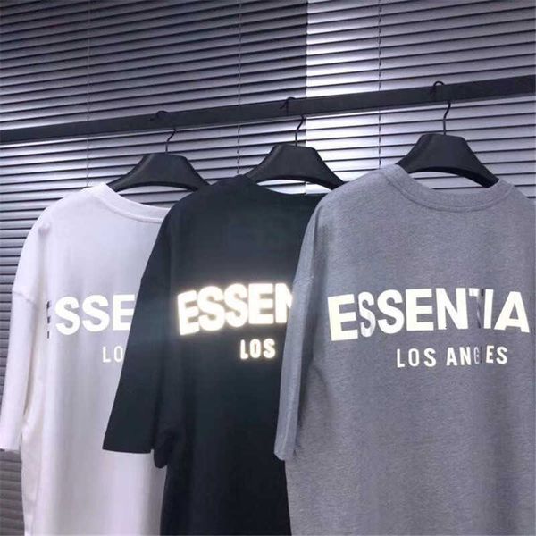 

men's t-shirts 1:1 los angeles exclusive reflective fog essentials t shirts men women tee oversized t-shirts 5tn6, White;black