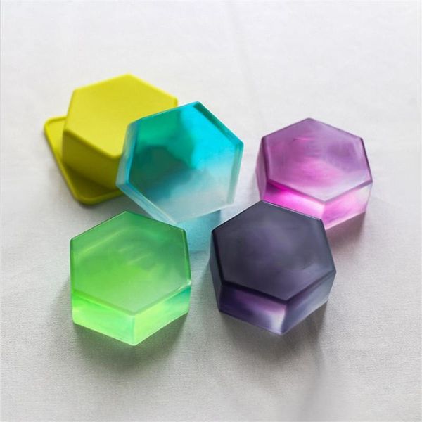 

hexagon handmade soap molds diy candle making tools fondant cake baking mould grade silicone easy demould craft