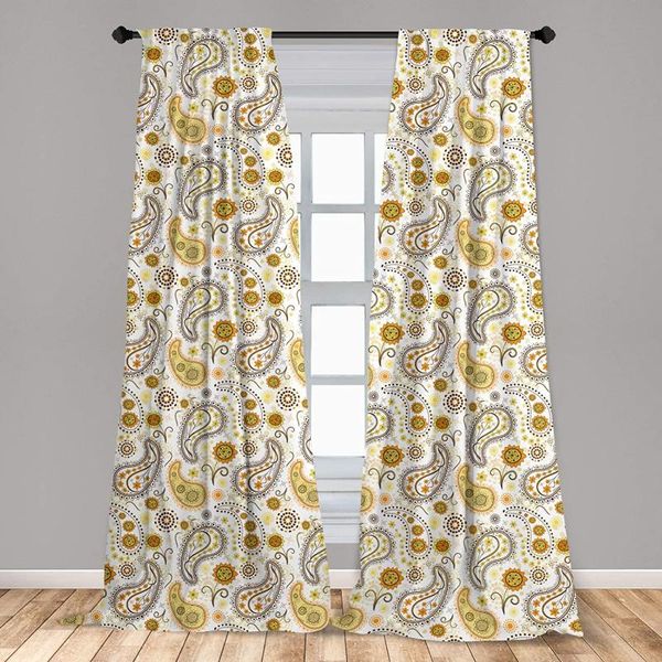 

curtain & drapes yellow and brown window curtains persian paisley sunflower inspired beauty motif with rod pocket