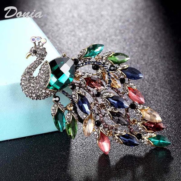 

pins, brooches donia jewelry large size brooch for wedding decoration bridal women pin fashion scarf hat accessories, Gray