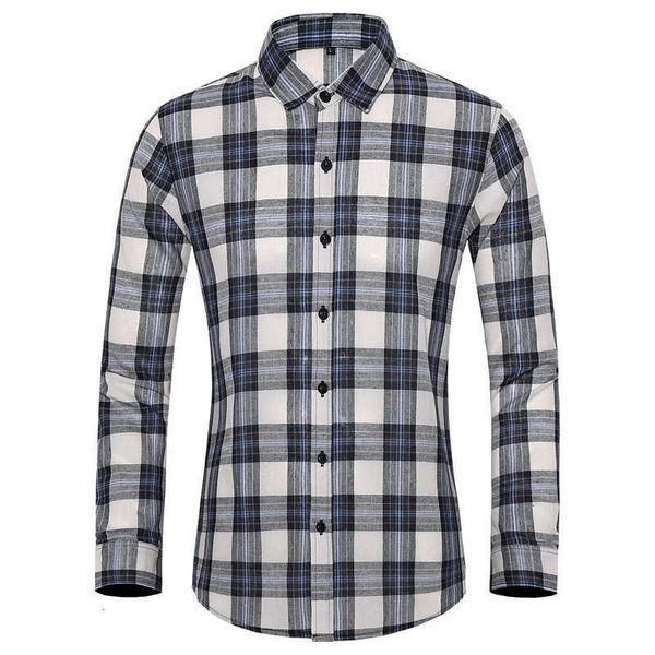 

men's casual shirts 9 colors plaid autumn business fashion long sleeve shirt male brand clothes plus size 5xl 6xl 7xl aowl, White;black