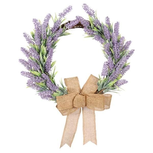 

artificial garland bowknot rattan simulation lavender garlands hanging ornament wreaths wall home decoration decorative flowers &