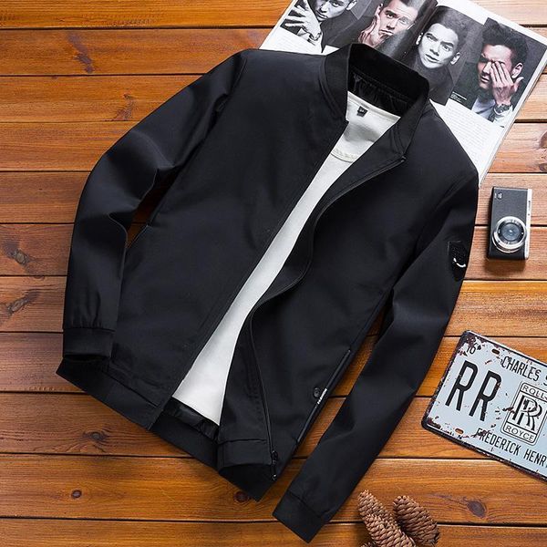 

spring men's bomber zipper jacket male casual streetwear hip hop slim fit pilot coat men clothing plus size 4xl jackets, Black;brown