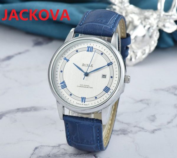 Montre de Luxe Mens Simple Designer Quartz Memage Out Watch Watch Кожаный ремешок Часы 40 мм Роскошный модный сапфир Президент Мужчины наручные часы Femme Reloj