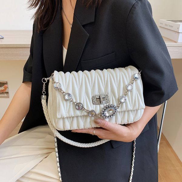 

ladies designer handbags 2021 net red underarm women's bag tide chain single shoulder messenger sense buckle diamond inlaid double-laye