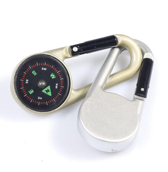 

portable mini compass keychain buckle alloy waterproof multifunctional tools for travelling hiking mountaining outdoor gadgets