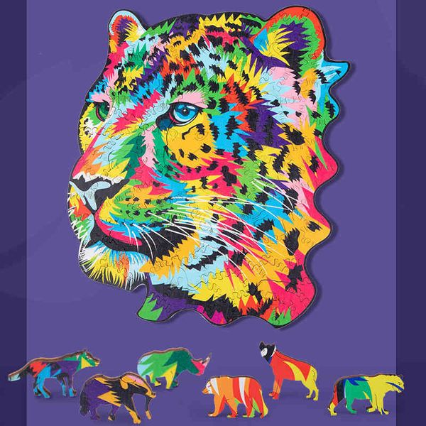 

lion wolf creative colorful irregular puzzle