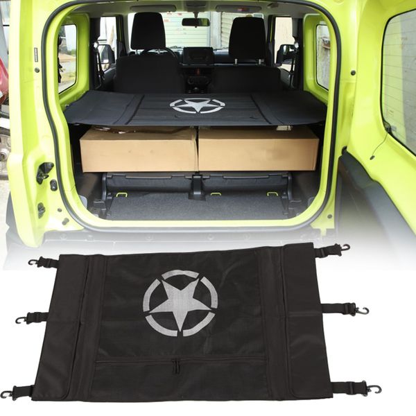 Borsa da stoccaggio della copertura della tenda del tronco posteriore dell'automobile nera per Suzuki Jimny JB74 19+ Star a cinque punte