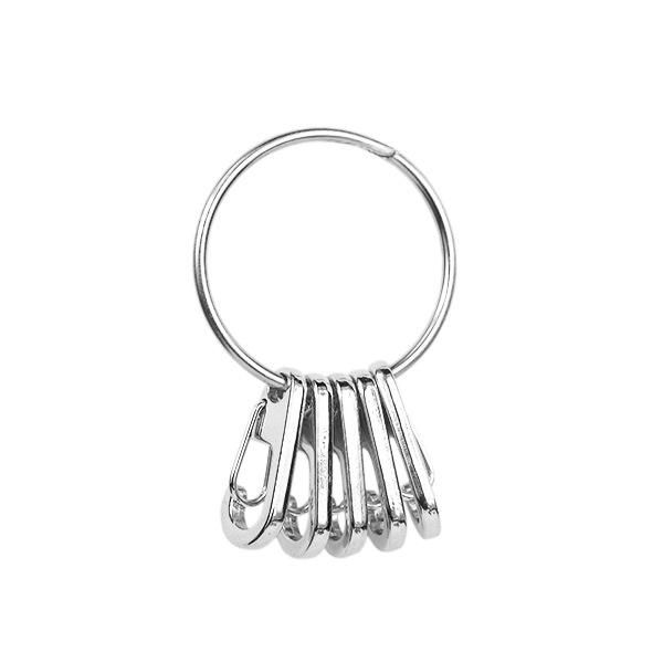 

keychains alloy carabiner bottle hook keychain buckle hanging padlock release keyring camping hiking tents spring snap, Silver