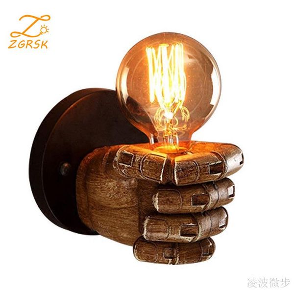 

wall lamp resin fist european style bar restaurant cafe decorative left hand right
