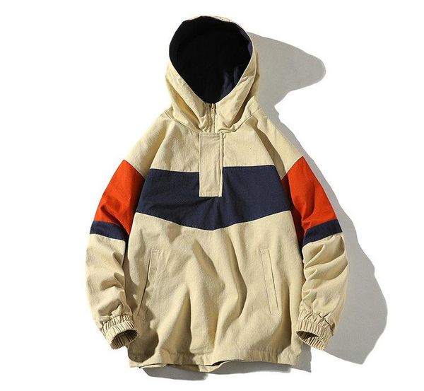 

men's jackets casual street jacket spring hooded windbreaker, Black;brown