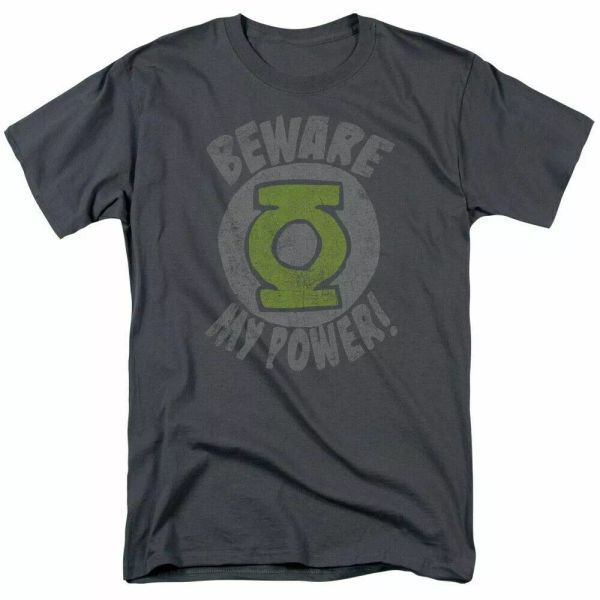 

green lantern beware t shirt mens licensed dc comics tee charcoal, White;black