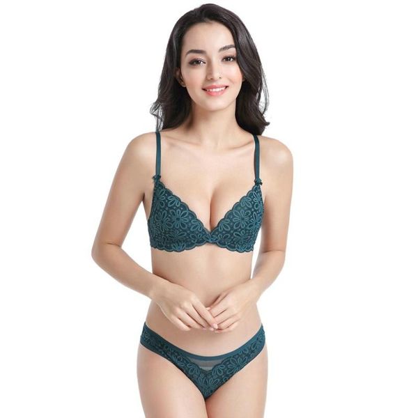 

bras sets japanese seamless wire deep v cotton lace panties and bra set intimates underwear women lolita lingerie, Red;black