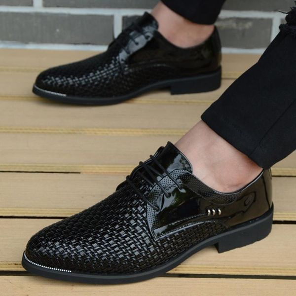 

men leather shoes 2021 summer business dress sandals zapatos de hombre, Black