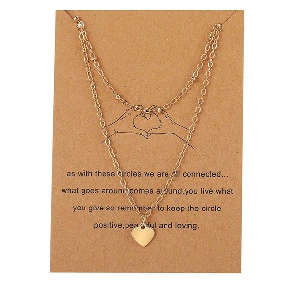 

pendant necklaces punk multi layered choker necklace collar statement love heart retro clavicle chain card jewelry, Silver