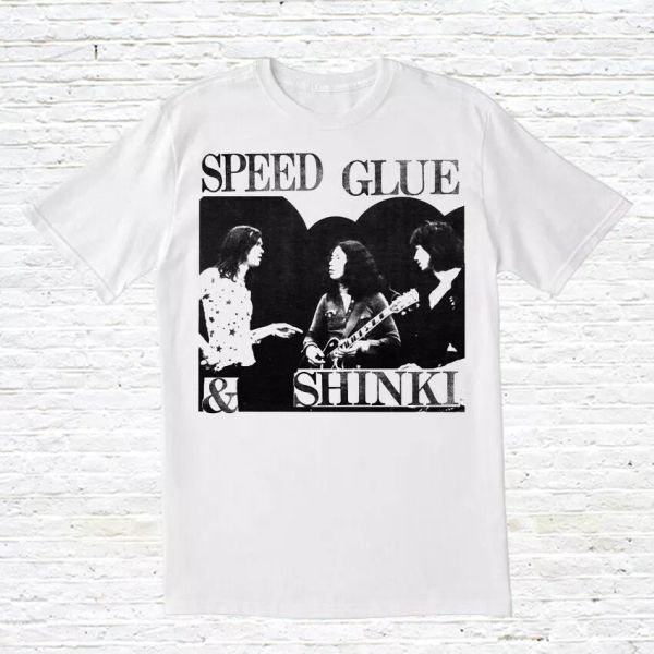 

speed glue & shinki t-shirt (crazy/japrock), White;black