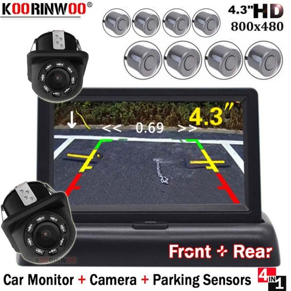 

car rear view cameras& parking sensors koorinwoo universal parktronics with dash monitor video system 8 black silver reversing camera jalous